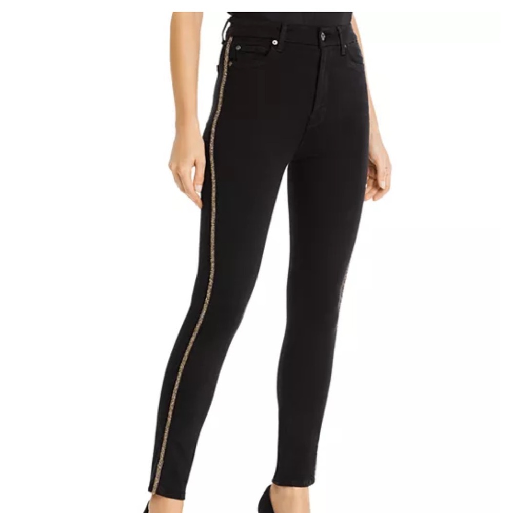 NWT 7 for All Makind Aubrey Caviar Side Stripe Slim Illusion Jeans in Luxe  27
* - Picture 2 of 11